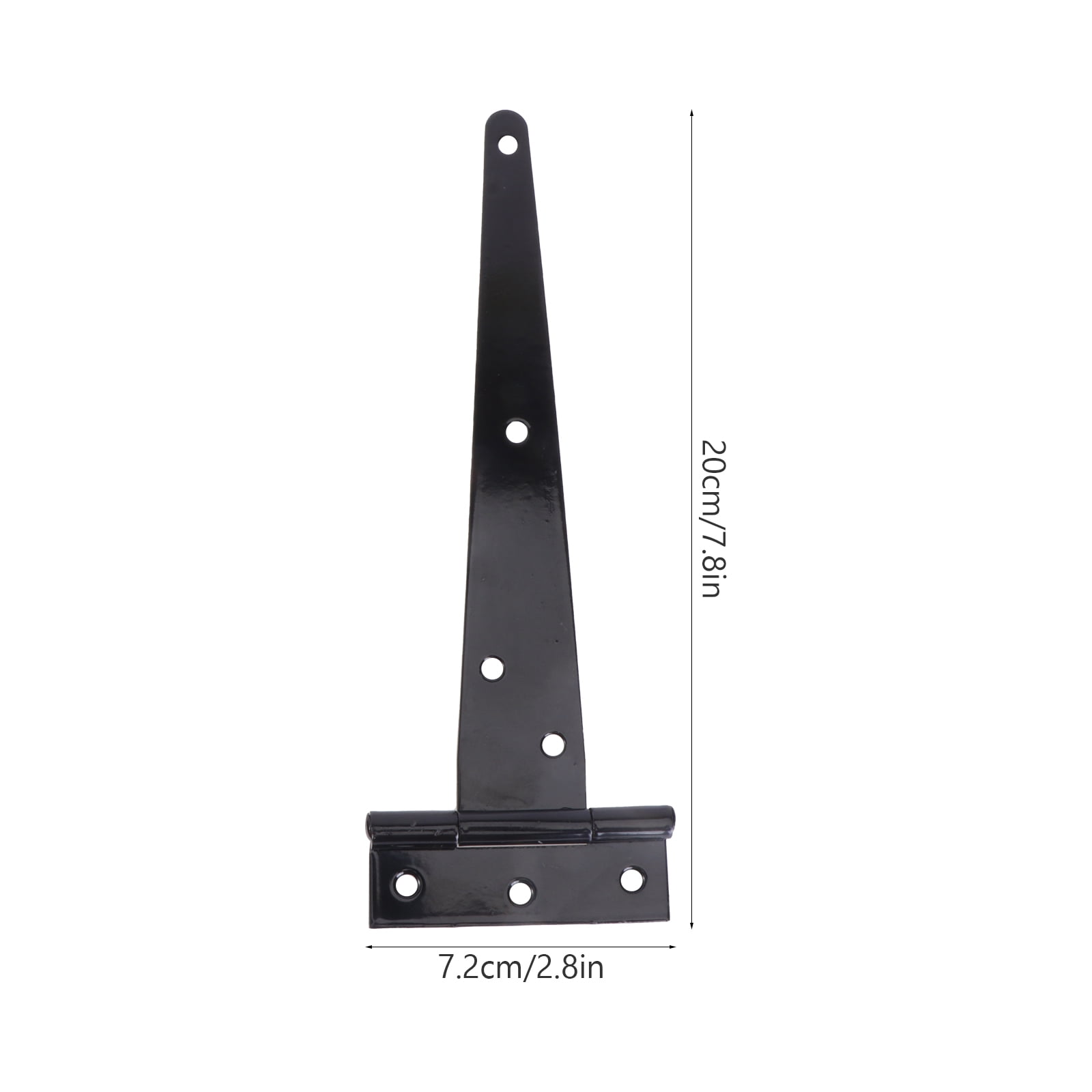 Black Iron 8-Inch T-Shape Rustproof Shed Door Hinges, Set of 2