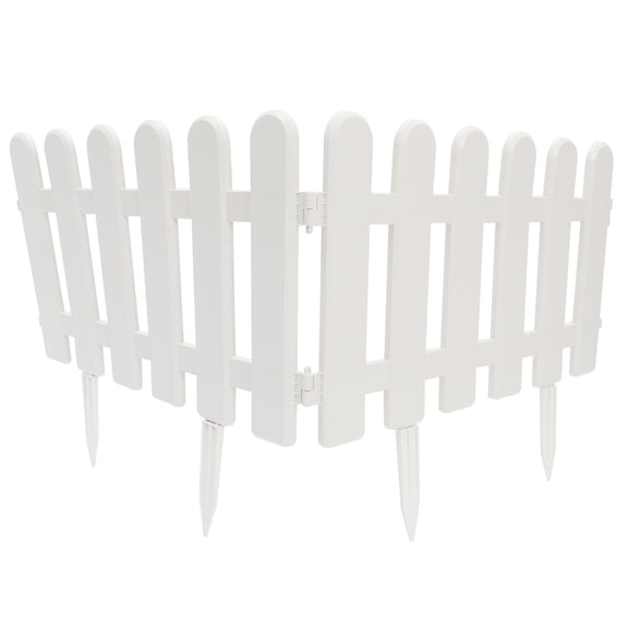 2pcs Plastic Fence Border Garden Landscape Edging Fences with 4 Ground Plugs