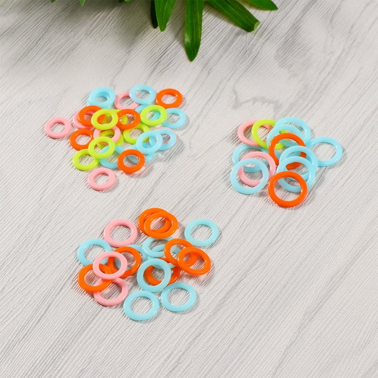 Etereauty 300pcs Stitch Markers Plastic Knitting Markers Rings Smooth Crochet Stitch Marker Ring Assorted Knitting Counters Needle Clip (Random Color)