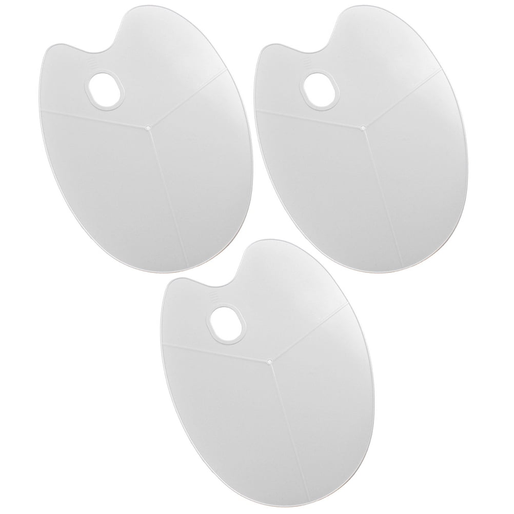 Etereauty 3Pcs Paint Pallet Ovalshaped Paint Tray DIY Painting Plate