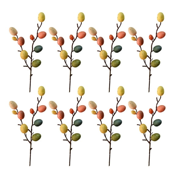 Etereauty 8 Branches Easter Egg Decorations Stylish DIY Easter Ornaments Adornments for Home Living Room Mall (Colorful)