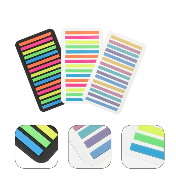 Etereauty Bookmarks,6 Books Note Reading Strips Sticky Index Tabs Colored Note Tabs office Sticky Notepads Reading Tabs