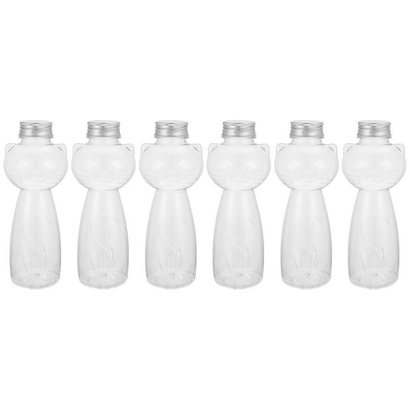 KAKOWELY Beverage Bottles Transparent Plastic 6Pcs 7.9X2.6X2.6In