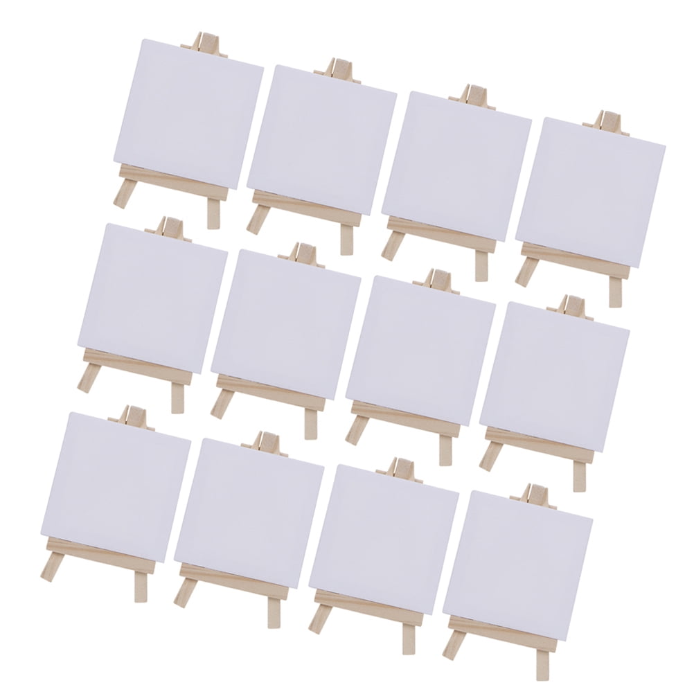 Etereauty Canvas Canvases Mini Painting Small Paint Panels Art Easel Bulk Tiny White Party