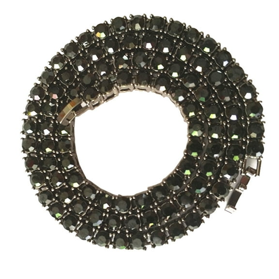 Etereauty Chain Linkhip Necklace Cubanhop Style Cubic Round Tennis Rhinestone Chains Hiphop Jewelrymen Crystal Prong Mens Zirconia