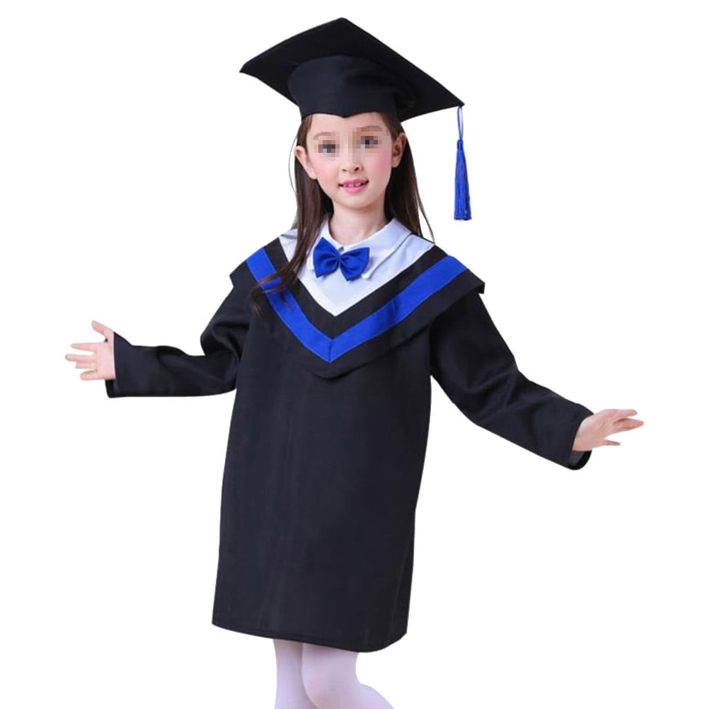Children Preschool Primary School Graduation Gown+Tassel Cap for Kids Boys  Girls Role Play Bachelor