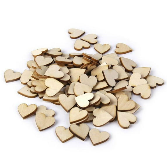 50pcs Blank Heart Shaped Wood Slices for DIY Crafts Embellishments 40mm Thickness 3mm