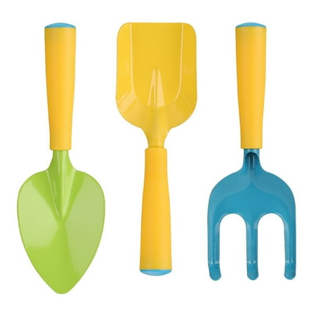 Etereauty Kids Garden Gardening Sand Shovel Trowel Toys Set Beach Tools Mini Rake Small Shovels Metal Tool Sandbox Outdoor Hand