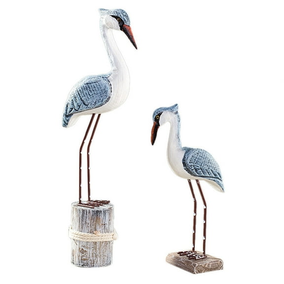 Etereauty Seagull Figurine Nautical Decor Collectible Wooden Model Bird Sculpture Garden Marine Beach Shape Tabletop Coastal