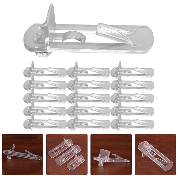 Etereauty 30-Pack Clear Plastic Shelf Pins Locking Shelf Support Pegs Clips for Cabinet and Furniture Shelving