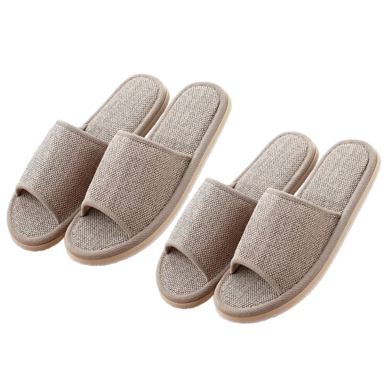 Slippers Home Shoes Linen Summer House Slipper Toe Household Spa