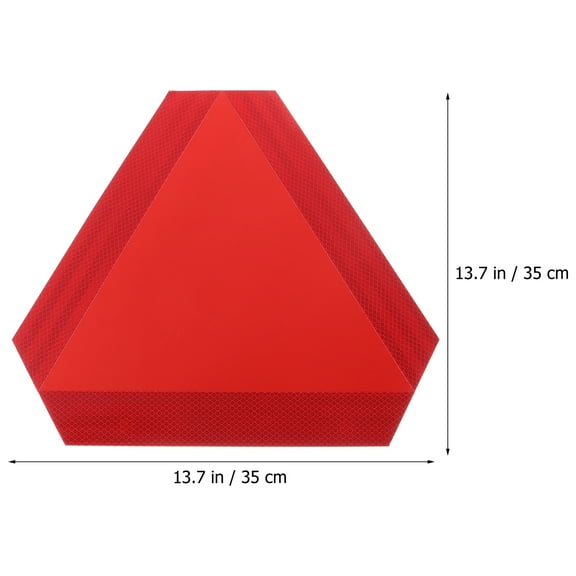 WASHWEPE Warning Safety Triangle Red For Farm Vehicles Indoor Use 1Pack 15.92X13.76X0.08In