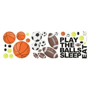 Etereauty Wall Stickers Decals Sports Room Sticker Basketball Decal Nursery Balls Soccer Decor Boys Kids Football Boy Art Window