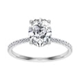 thumbnail image 1 of Eterna Jewel 1.7 Ct Oval Cut Lab-Created Diamond Engagement Ring - Hidden Halo Solitaire with Accents - 14K White Gold Plated Prong Setting Ring for Women - Elegant and Timeless Diamond Rings, 1 of 3