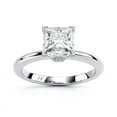 thumbnail image 1 of Eterna Jewel 1.7 Ct Princess Cut Lab Created Diamond Ring - Simple Solitaire Wedding Ring for Women - 14K White Gold Plated Engagement Ring Gift for Her - Engagement Solitaire Prong Set Rings, 1 of 3