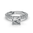 thumbnail image 1 of Eterna Jewel 1.8 Ct Cushion Cut Lab Created Diamond Ring - 14K White Gold Plated Rolled Pave Solitaire Engagement Ring - Diamond Ring for Women's Special Occasions - Elegant Diamond Engagement Ring, 1 of 3