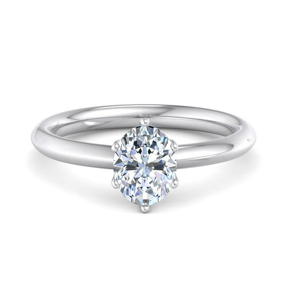 Eterna Jewel 1.8 Ct Oval Cut Lab Created Diamond Solitaire Engagement Ring for Women - 14K White Gold Over Ring - Classic Wedding Jewelry - Beautiful Promise Ring for Her - Stylish Women's Ring
