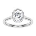 thumbnail image 1 of Eterna Jewel 1.8 Ct Oval Cut Solitaire Diamond Ring - Lab-Created Simulated Stone - 14K White Gold Plated Ring - Enchanting Engagement Ring - Heartfelt Gift for Her - Bezel Set Simple Delicate Ring, 1 of 3