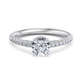 thumbnail image 1 of Eterna Jewel 1.8 Ct Round Cut Lab Created Diamond Solitaire with Accents Ring for Women - 14K White Gold Plated Engagement Ring - Stylish Solitaire Diamond Ring for Wedding and Special Occasions, 1 of 3