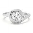 thumbnail image 1 of Eterna Jewel 1.9 Ct Round Cut Lab Created Diamond Engagement Ring - 14K White Gold Plated Swirl Bezel Set Rings - Solitaire Diamond Wedding Rings for Her - Designer Promise Jewelry for Engagement, 1 of 1