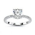 thumbnail image 1 of Eterna Jewel 14K White Gold Plated Engagement Ring - 2.03 Ct Round Brilliant Lab-Created Simulated Diamond Ring - Women's Anniversary Wedding Proposal Ring - Ideal Gift for Sister, 1 of 3