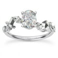 thumbnail image 1 of Eterna Jewel 14K White Gold Plated Engagement Ring for Women's - Lab Created Oval, Round And Baguette 2 Ct Diamond Jewelry - Bridal Wedding Ring with Detail - Daily Wear Rings foe Women's, 1 of 3