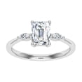 thumbnail image 1 of Eterna Jewel 2.2 Ct Emerald Cut Excellent Engagement Wedding Rings - Three Stone Prong Set Designer Ring for Women - 14K White Gold Plated Lab-Created Simulated Diamond Rings - Celebrate Your Love, 1 of 3