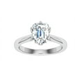 thumbnail image 1 of Eterna Jewel 2 Ct Emerald Cut Solitaire Diamond Ring - 14K White Gold Plated Prong Set Engagement Ring for Women's - Classic Wedding Jewelry with Lab-Created Diamond Rings for Wife, 1 of 3