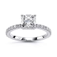 thumbnail image 1 of Eterna Jewel Cushion Cut 1.6 Ct Simulated Diamond Rings - 14K White Gold Plated Rings for Women's - Engagement Wedding Diamond Rings for Wife - Party Wear Diamond Ring for Gifts - Gift for Birthday, 1 of 3