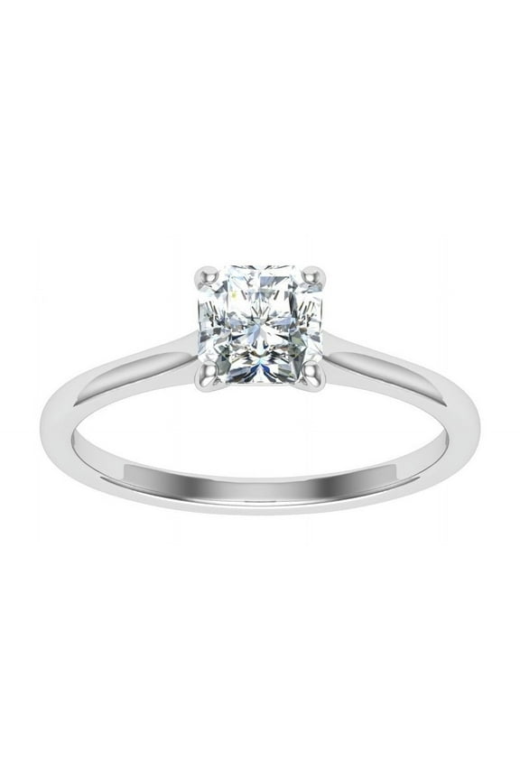 Cushion Cut 1.7 Ct Solitaire Engagement Ring - Lab-Created Simulated Diamond in 14K White Gold Plated Rings - Beautiful Wedding Ring for Women - Stunning Prong Setting Rings