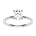 thumbnail image 1 of Eterna Jewel Elegant 1.7 Ct Oval Cut Lab-Created Diamond Engagement Ring - 14K White Gold Plated Simple Solitaire Setting - Wedding Jewelry - Thoughtful Gift for Her - Timeless Design for Celebrating, 1 of 3