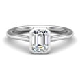 thumbnail image 1 of Eterna Jewel Engagement Diamond Ring for Women - Bezel Set 2.3 Ct Emerald Cut Lab Created Solitaire Ring - 14K White Gold Plated Wedding Rings for Brides - Diamond Promise Jewelry Rings for Her, 1 of 3