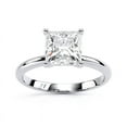 thumbnail image 1 of Eterna Jewel Princess Cut Lab Created Diamond Engagement Ring - 1.5 Ct Solitaire Wedding Ring for Women - Classic 14K White Gold Plated Prong Set Diamond Ring for Her - Promise Rings, 1 of 3