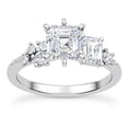 thumbnail image 1 of Eterna Jewel1.7 Ct Asscher Cut Lab Created Diamond Ring - 14K White Gold Plated Solitaire Engagement Wedding Ring for Her - Solitaire with Accents Diamond Rings for Women's, 1 of 3
