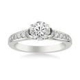 thumbnail image 1 of Eterna Jewel1.7 Ct Round Cut Lab Created Diamond Ring - 14K White Gold Plated Ring - Engagement Wedding Bezel Set Solitaire with Accents - Trendy Jewelry Gift for Her - Everyday Wear Diamond Ring, 1 of 3