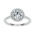 thumbnail image 1 of Eterna Jewel1.8 Ct Round Cut Engagement Ring - Lab-Created Simulated Diamond - 14K White Gold Plated Rings - Double Halo Wedding Ring for Her - Elegant Prong Setting Diamond Ring for Sister, 1 of 3