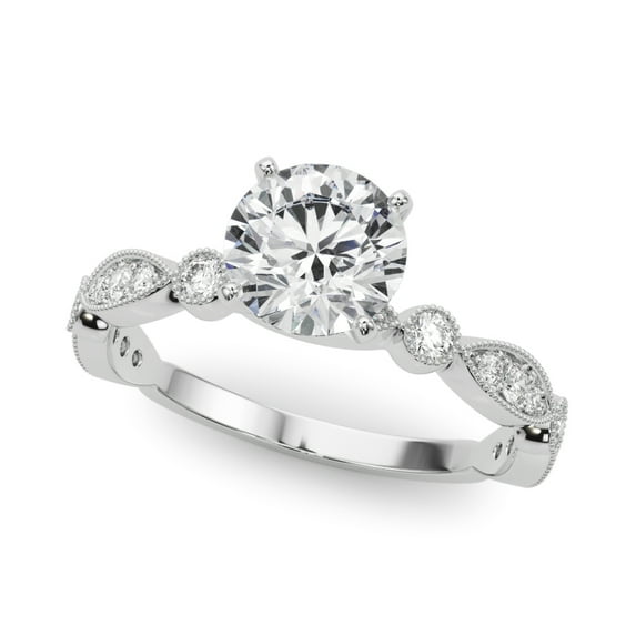 Eterna Jewel1.8 Ct Round Cut Lab Created Diamond Ring - 14K White Gold Plated Ring - Vintage Inspired Engagement Wedding Bezel Set Diamond Ring - Chic Jewelry Gift for Her - Daily Wear Diamond Ring