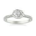 thumbnail image 1 of Eterna Jewel1.9 Ct Oval Cut Lab Created Diamond Ring - 14K White Gold Plated Ring - Engagement Solitaire with Accents Bezel Set for Women - Trendy Jewelry Gift for Her - Everyday Wear Diamond Ring, 1 of 3