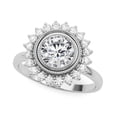 thumbnail image 1 of Eterna Jewel1.9 Ct Round Cut Lab Created Diamond Halo Ring - Vintage Inspired Engagement Ring for Women - 14K White Gold Plated Ring - Unique Wedding Ring for Her - Classic Design for Women, 1 of 2