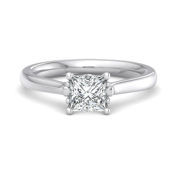 Eterna Jewel14K White Gold Plated Ring - 1.6 Ct Princess Cut Lab Created Diamond - Daily Wear Simple Solitaire Ring for Women - Engagement Ring for Her - Thoughtful Gift for Loved Ones
