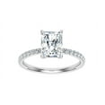 thumbnail image 1 of Eterna Jewel2.5 Ct Radiant Cut Lab-Created Simulated Diamond Engagement Ring - Halo Design with Accents Rings - 14K White Gold Plated Ring - Stylish Gift for Women - Memorable Gift for Her, 1 of 3