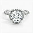 thumbnail image 1 of Eterna Jewel2 Ct Lab Created Diamond Engagement Ring - 14K White Gold Plated Round Cut Halo Solitaire with Accents Design for Women - Beautiful Gift for Her - Perfect for Celebrating Love, 1 of 3