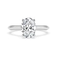 thumbnail image 1 of Eterna JewelLab Created Diamond Ring - 2 Ct Oval Cut Hidden Halo Solitaire - 14K White Gold Plated Simple Solitaire Design - Engagement Wedding Jewelry for Women - Diamond Rings for Her, 1 of 3