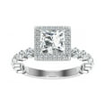 thumbnail image 1 of Eterna JewelPrincess Cut Excellent Engagement Wedding Rings - 1.9 Ct Lab-Created Simulated Diamond - 14K White Gold Plated Rings - Engraved Double Halo Design for Women - Perfect Gift for Her, 1 of 2