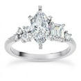 thumbnail image 1 of Eterna JewelSolitaire Diamond Ring - 2.2 Ct Marquise Cut Lab Created Stone - 14K White Gold Plated Engagement Wedding Jewelry for Her - Accent Stone Solitaire Rings - Lab Created Diamond Jewelry, 1 of 3