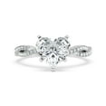 thumbnail image 1 of Eterna JewelTwisted Solitaire Engagement Ring - 1.7 Ct Heart Cut Lab Created Diamond 14K White Gold Plated Ring for Women - Elegant Wedding and Party Wear Diamond Ring Designed Exclusively for Her, 1 of 3