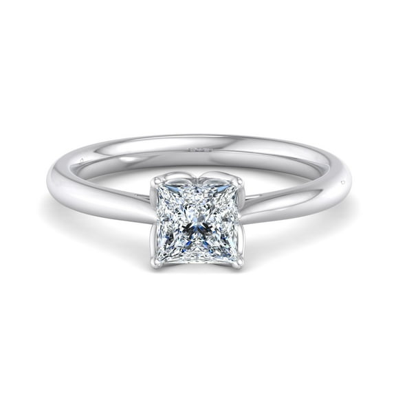 Eterna Jewelry 1.6 Ct Moissanite Ring - 14K White Gold Plated Princess Cut Engagement Ring for Women's - Proposal Ring - A Beautiful Reminder of Your Love - Wedding Gifts for Couples Marriage