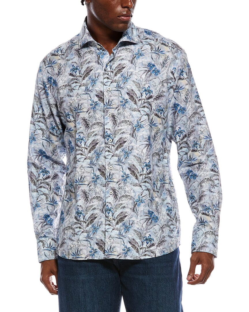 Eterna Soft Printed Twill Modern Fit Linen-Blend Shirt Men’s
