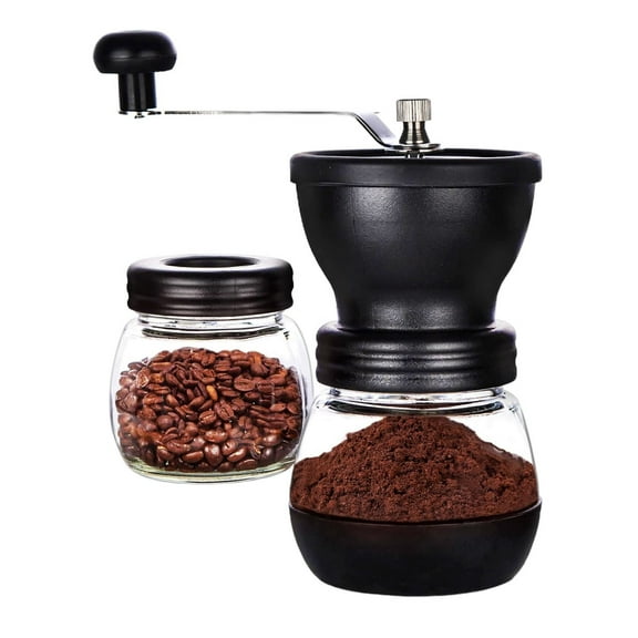 Eternal - 2 Piece Manual Burr Coffee Grinder Set Stainless Steel Handle - Black Ceramic