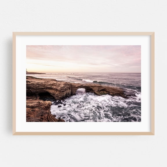 Eternal Archway - San Diego California Photography Coast Ocean Waves Sunset Nature Landscape Scenic Oak Framed Wall Art Print 5 x 7 inches